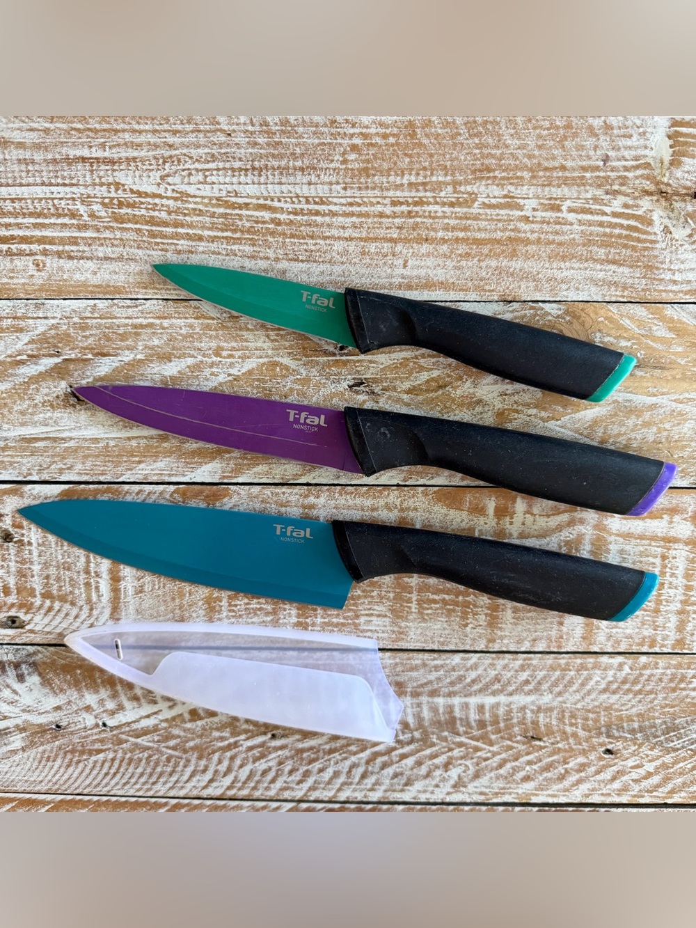 🔪T-fal Fresh Kitchen Color-Coded Knife Set 3pc + Sheath🔪